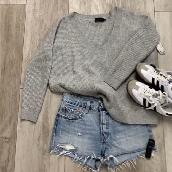 TREASURE & BOND Boyfriend High Waist Slim Fit Mini Shorts - Picture 2 of 12